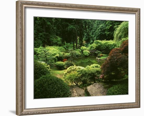 View of Strolling Pond Garden, Portland, Oregon, USA-Adam Jones-Framed Photographic Print