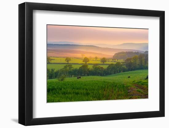 View of sunset from Wadshelf in the Peak District National Park, Derbyshire, England-Frank Fell-Framed Photographic Print