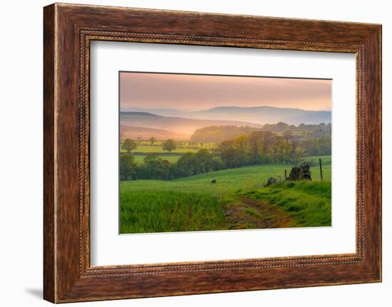 View of sunset from Wadshelf in the Peak District National Park, Derbyshire, England-Frank Fell-Framed Photographic Print