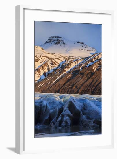 View Of Svinafellsjokull Glacier At Sunset. Vatnajokull National Park. Iceland-Oscar Dominguez-Framed Photographic Print