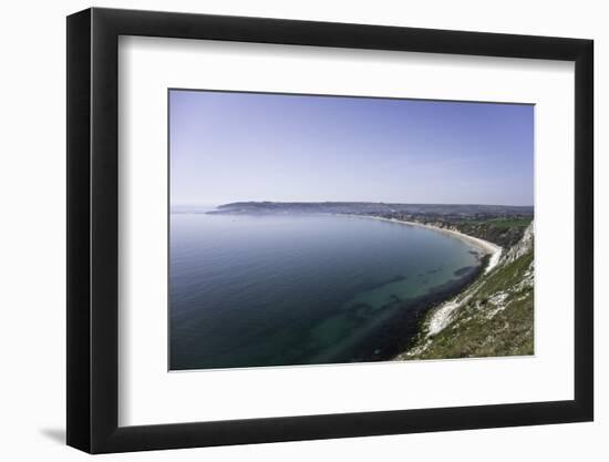 View of Swanage Bay from the Coastal Footpath in Dorset, England, United Kingdom-John Woodworth-Framed Photographic Print