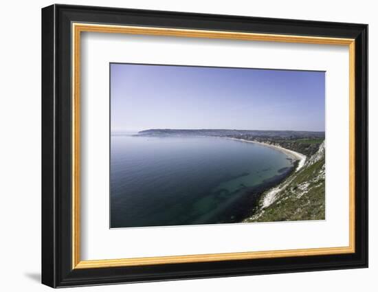 View of Swanage Bay from the Coastal Footpath in Dorset, England, United Kingdom-John Woodworth-Framed Photographic Print