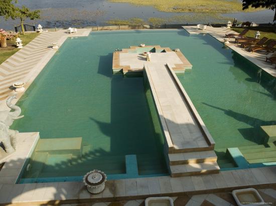 View Of Swimming Pool At Udai Vilas Palace Now A Heritage Hotel Dungarpur Rajasthan State India Photographic Print By R H Productions Artcom - 