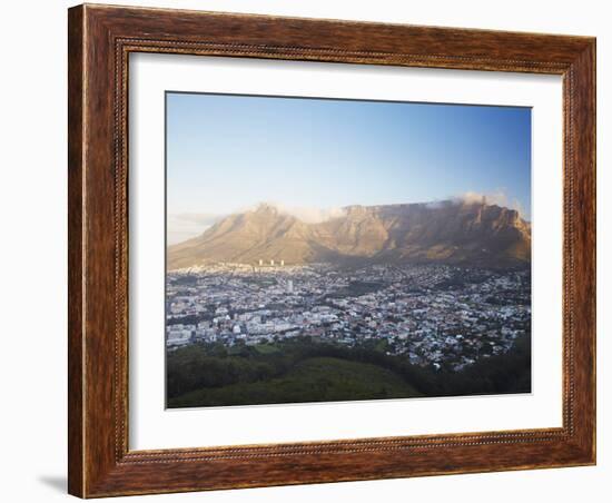 View of Table Mountain and City Bowl, Cape Town, Western Cape, South Africa, Africa-Ian Trower-Framed Photographic Print