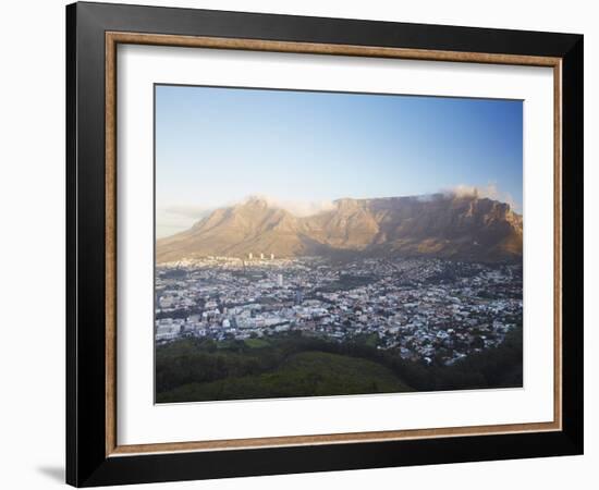 View of Table Mountain and City Bowl, Cape Town, Western Cape, South Africa, Africa-Ian Trower-Framed Photographic Print