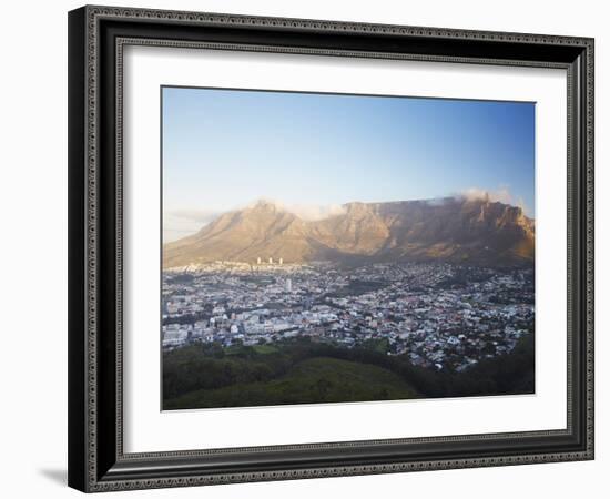 View of Table Mountain and City Bowl, Cape Town, Western Cape, South Africa, Africa-Ian Trower-Framed Photographic Print