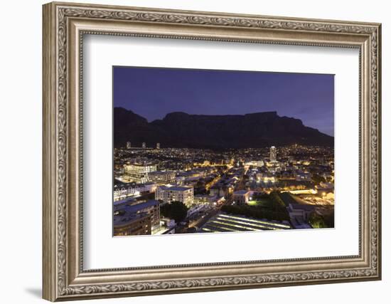 View of Table Mountain at dusk, Cape Town, Western Cape, South Africa, Africa-Ian Trower-Framed Photographic Print