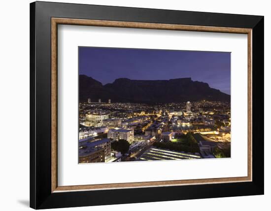 View of Table Mountain at dusk, Cape Town, Western Cape, South Africa, Africa-Ian Trower-Framed Photographic Print