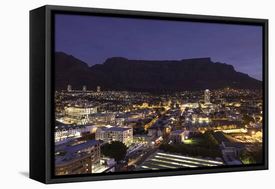 View of Table Mountain at dusk, Cape Town, Western Cape, South Africa, Africa-Ian Trower-Framed Premier Image Canvas