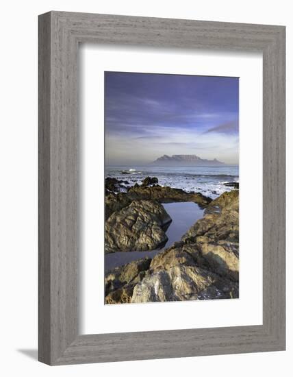 View of Table Mountain from Bloubergstrand, Cape Town, Western Cape, South Africa, Africa-Ian Trower-Framed Photographic Print