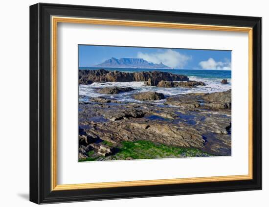 View of Table Mountain from Blue Mountain Beach, Cape Town, South Africa, Africa-G&M Therin-Weise-Framed Photographic Print