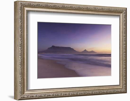 View of Table Mountain from Milnerton Beach at sunset, Cape Town, Western Cape, South Africa, Afric-Ian Trower-Framed Photographic Print