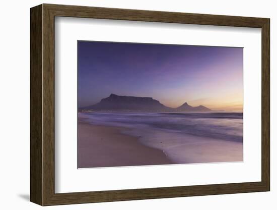 View of Table Mountain from Milnerton Beach at sunset, Cape Town, Western Cape, South Africa, Afric-Ian Trower-Framed Photographic Print