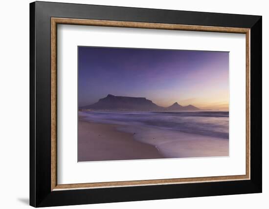 View of Table Mountain from Milnerton Beach at sunset, Cape Town, Western Cape, South Africa, Afric-Ian Trower-Framed Photographic Print