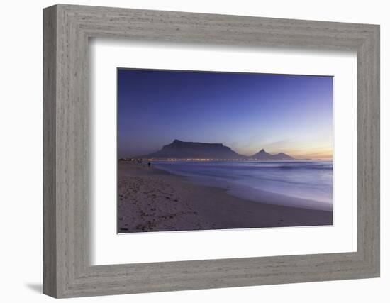 View of Table Mountain from Milnerton Beach at sunset, Cape Town, Western Cape, South Africa, Afric-Ian Trower-Framed Photographic Print