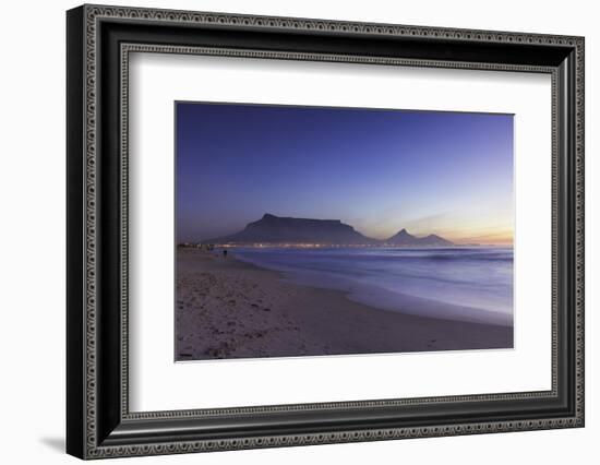 View of Table Mountain from Milnerton Beach at sunset, Cape Town, Western Cape, South Africa, Afric-Ian Trower-Framed Photographic Print