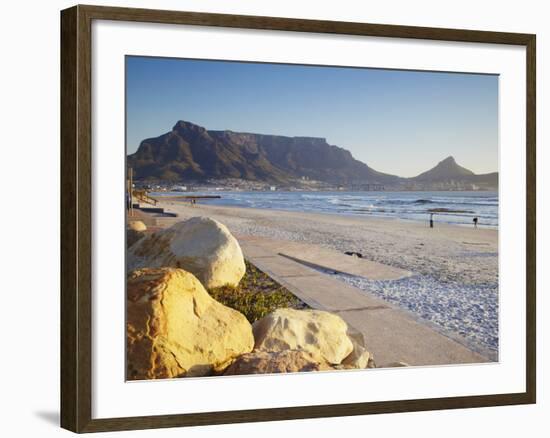 View of Table Mountain From Milnerton Beach, Cape Town, Western Cape, South Africa, Africa-Ian Trower-Framed Photographic Print