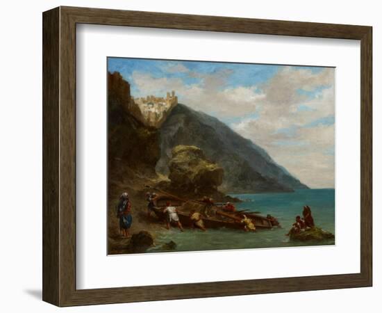 View of Tangier from the Seashore, 1856-8-Eugene Delacroix-Framed Giclee Print