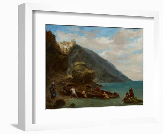 View of Tangier from the Seashore, 1856-8-Eugene Delacroix-Framed Giclee Print