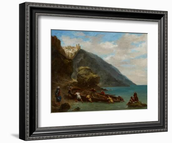 View of Tangier from the Seashore, 1856-8-Eugene Delacroix-Framed Giclee Print