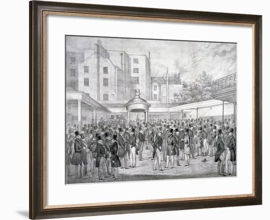 View of Tattersall's Horse Sale Yard at Hyde Park Corner, Westminster, London, C1845-null-Framed Giclee Print
