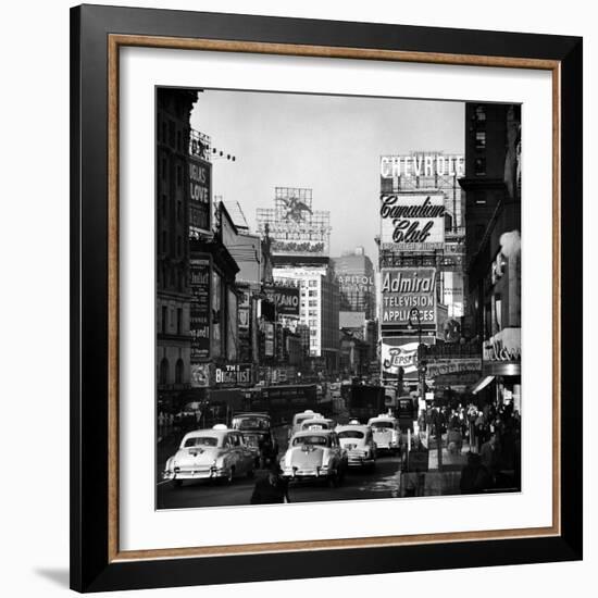 View of Taxi and Traffic Congestion on Broadway Looking North from 45th Street-Andreas Feininger-Framed Photographic Print