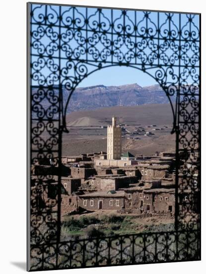 View of Telouet and High Atlas Mountains from the Kasbah, Telouet, Morocco, North Africa, Africa-David Poole-Mounted Photographic Print