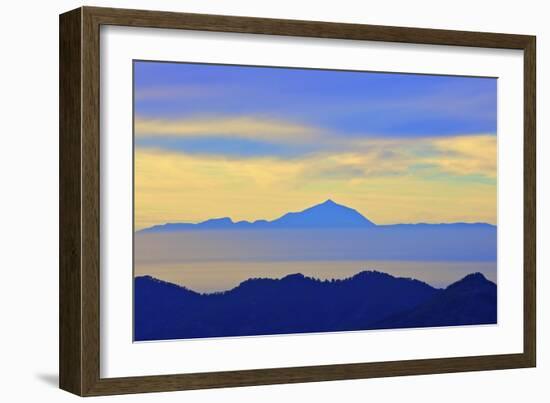 View of Tenerife from Gran Canaria, Gran Canaria, Canary Islands, Spain, Atlantic Ocean, Europe-Neil Farrin-Framed Photographic Print