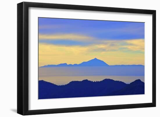 View of Tenerife from Gran Canaria, Gran Canaria, Canary Islands, Spain, Atlantic Ocean, Europe-Neil Farrin-Framed Photographic Print