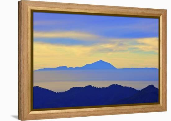 View of Tenerife from Gran Canaria, Gran Canaria, Canary Islands, Spain, Atlantic Ocean, Europe-Neil Farrin-Framed Premier Image Canvas