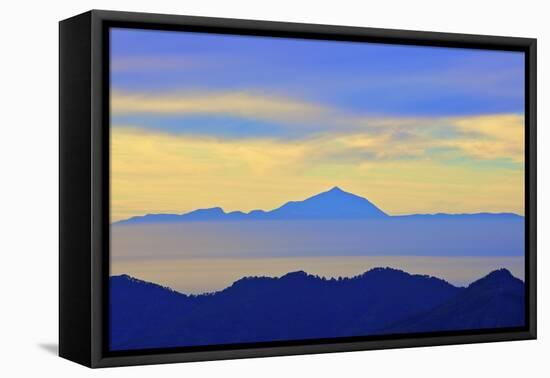 View of Tenerife from Gran Canaria, Gran Canaria, Canary Islands, Spain, Atlantic Ocean, Europe-Neil Farrin-Framed Premier Image Canvas