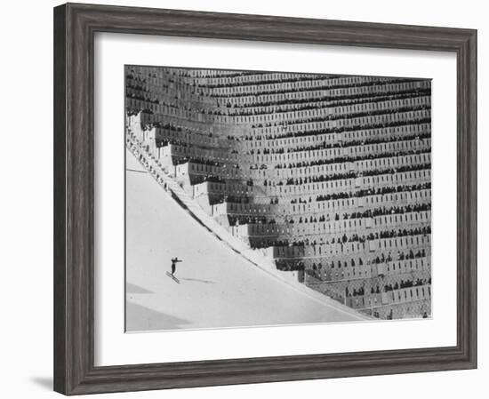 View of the 90 Meter Ski Jump During the 1972 Olympics-John Dominis-Framed Photographic Print