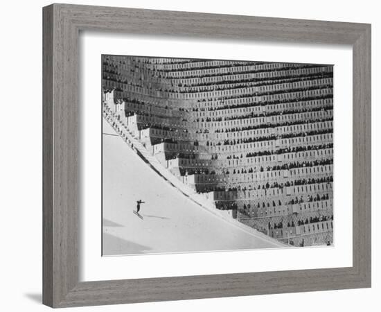 View of the 90 Meter Ski Jump During the 1972 Olympics-John Dominis-Framed Photographic Print