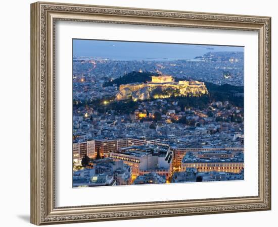 View of the Acropolis and the Parthenon Athens, Greece-Peter Adams-Framed Photographic Print