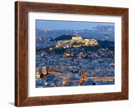 View of the Acropolis and the Parthenon Athens, Greece-Peter Adams-Framed Photographic Print