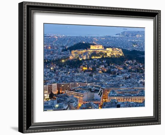View of the Acropolis and the Parthenon Athens, Greece-Peter Adams-Framed Photographic Print