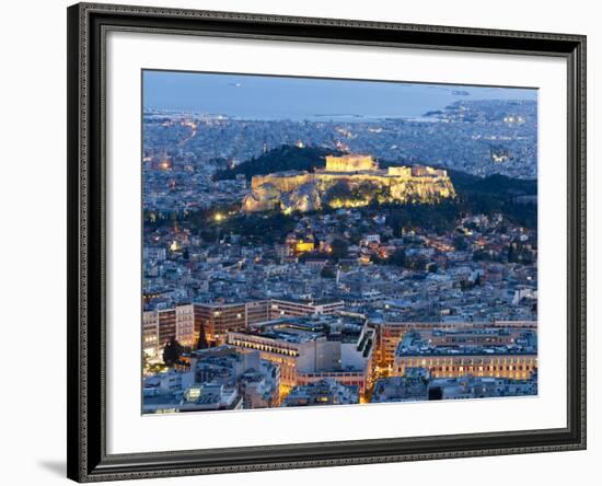 View of the Acropolis and the Parthenon Athens, Greece-Peter Adams-Framed Photographic Print