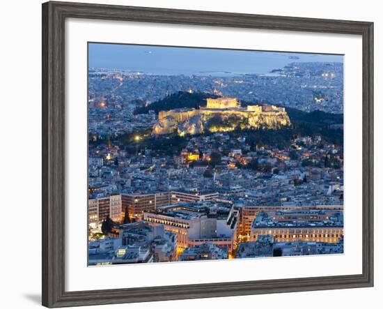 View of the Acropolis and the Parthenon Athens, Greece-Peter Adams-Framed Photographic Print