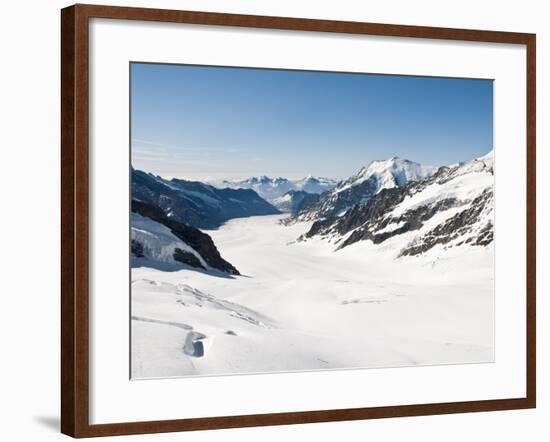 View of the Aletsch Glacier From Jungfraujoch, Jungfrau Region, Switzerland, Europe-Michael DeFreitas-Framed Photographic Print