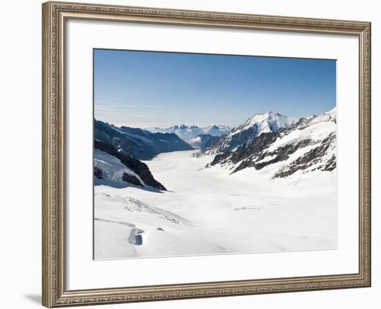 View of the Aletsch Glacier From Jungfraujoch, Jungfrau Region, Switzerland, Europe-Michael DeFreitas-Framed Photographic Print