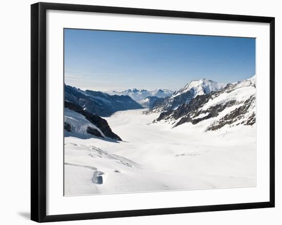 View of the Aletsch Glacier From Jungfraujoch, Jungfrau Region, Switzerland, Europe-Michael DeFreitas-Framed Photographic Print