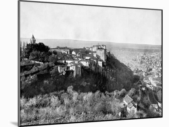 View of the Alhambra, Granada, Spain, 1893-John L Stoddard-Mounted Giclee Print