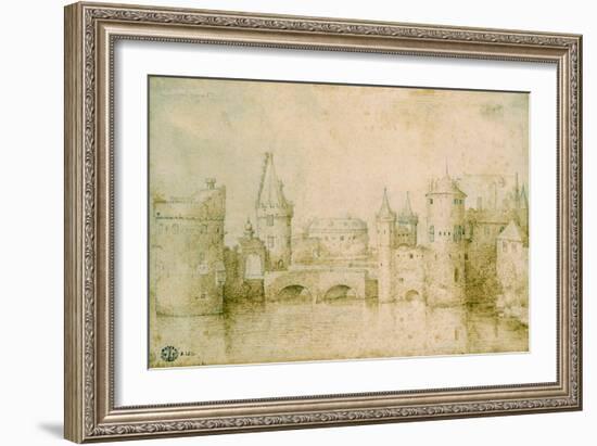 View of the Ancient Fortifications of Amsterdam, Netherlands, 1562-Pieter Bruegel the Elder-Framed Giclee Print