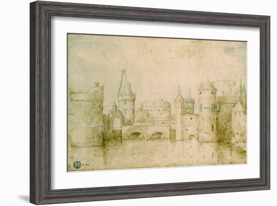 View of the Ancient Fortifications of Amsterdam, Netherlands, 1562-Pieter Bruegel the Elder-Framed Giclee Print