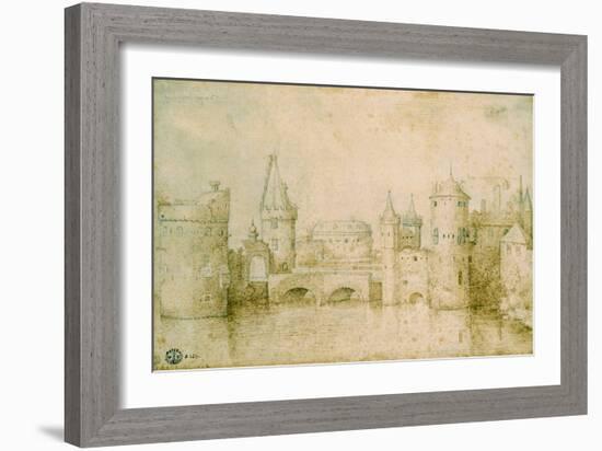 View of the Ancient Fortifications of Amsterdam, Netherlands, 1562-Pieter Bruegel the Elder-Framed Giclee Print