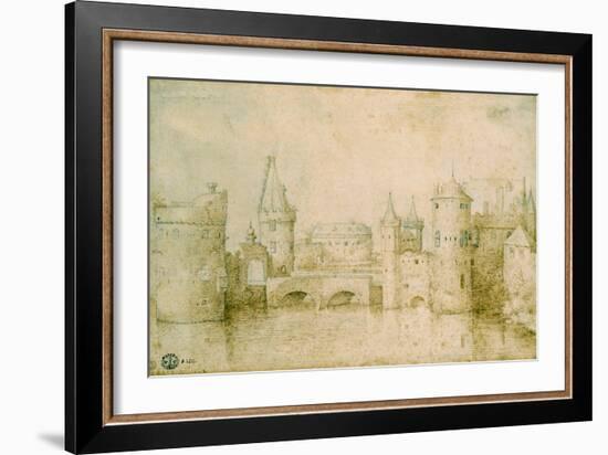 View of the Ancient Fortifications of Amsterdam, Netherlands, 1562-Pieter Bruegel the Elder-Framed Giclee Print