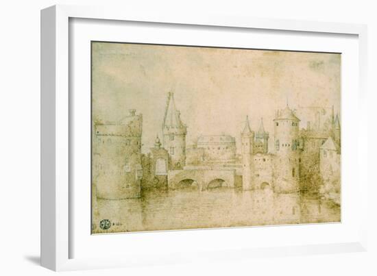 View of the Ancient Fortifications of Amsterdam, Netherlands, 1562-Pieter Bruegel the Elder-Framed Giclee Print