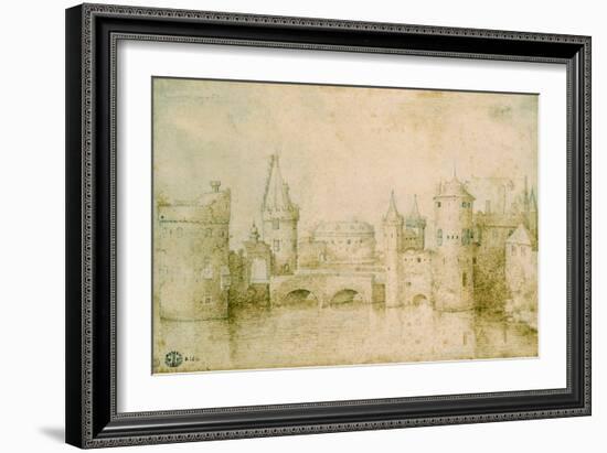 View of the Ancient Fortifications of Amsterdam, Netherlands, 1562-Pieter Bruegel the Elder-Framed Giclee Print