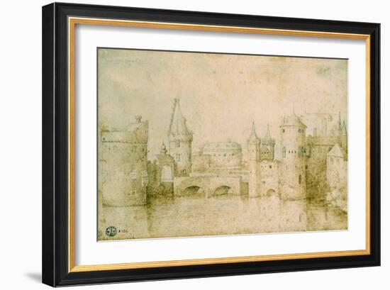 View of the Ancient Fortifications of Amsterdam, Netherlands, 1562-Pieter Bruegel the Elder-Framed Giclee Print