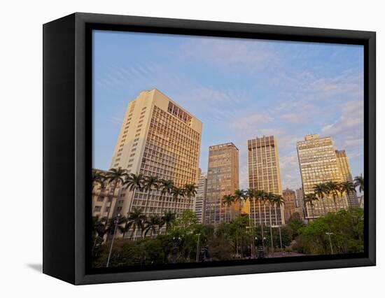 View of the Anhangabau Park and buildings in city centre., City of Sao Paulo, State of Sao Paulo, B-Karol Kozlowski-Framed Premier Image Canvas